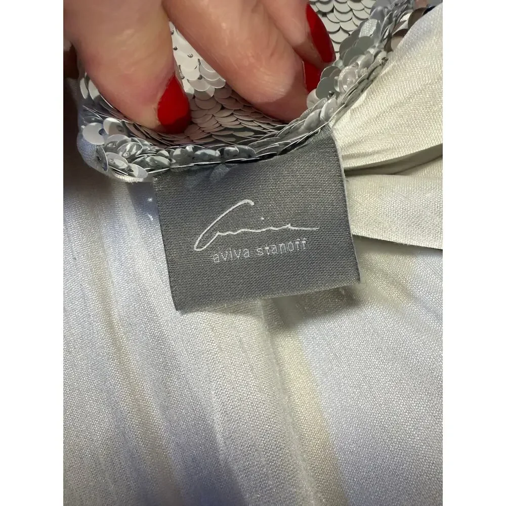 Aviva Stanoff Silver Sequin Throw Pillow Reversible Mermaid Pillow Decor